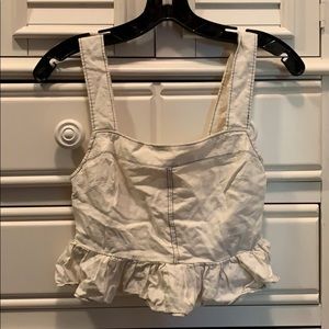 Cropped cream ruffle cami